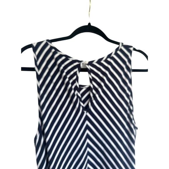 Anthropologie Saturday Sunday Striped Navy Sleeveless Maxi Dress Large Nautical - Picture 2 of 7